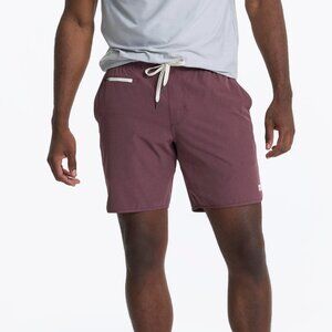 💙💖 Vuori Banks 7" Unlined Shorts in Chestnut Linen Texture Athleisure Gym Gorp